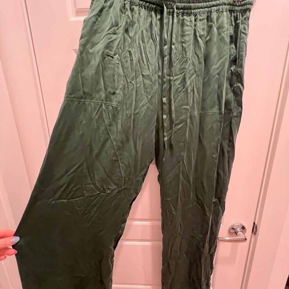 XiRENA 100% Silk Wide Leg Trousers